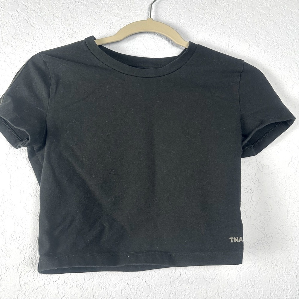Aritiza TNA Women’s Black Cropped Short Sleeve Crew Neck Tee T-shirt